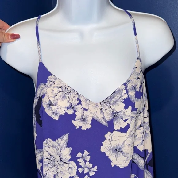 Tahari- NWT Purple Floral Maxi Dress with White Blooms Size Medium - Picture 5 of 13